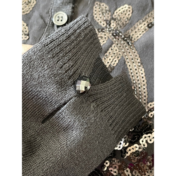Olsen Europe sequin Cardigan, L, Black - Picture 3 of 8